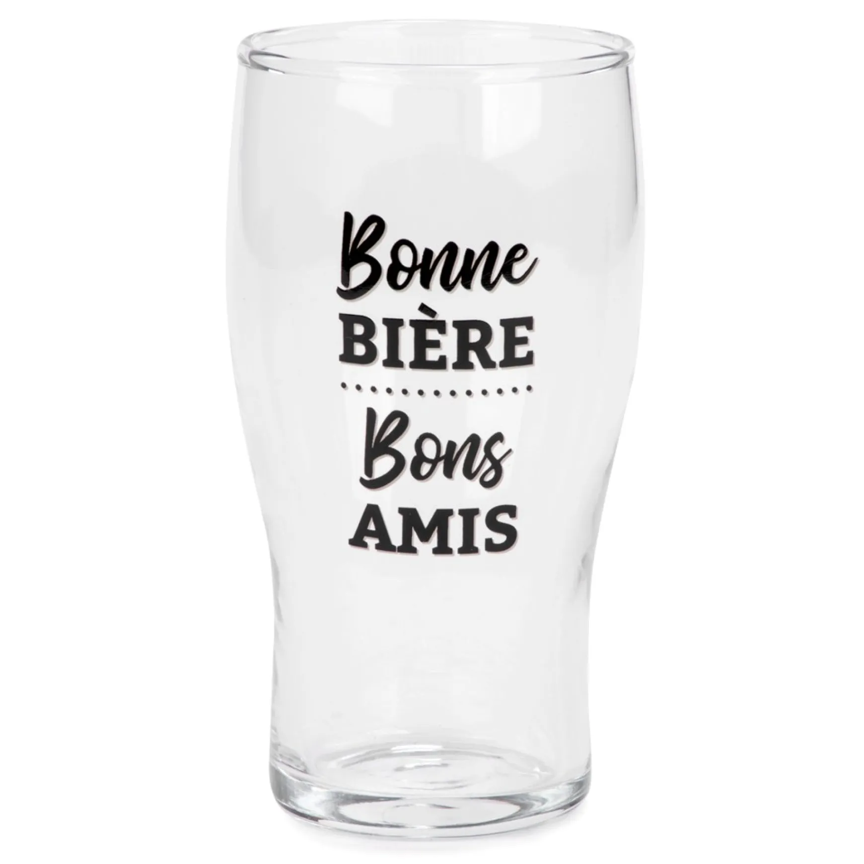 Products With Text*Attitudes Import 2 Beer Glass - Bonne Biere Bons Amis