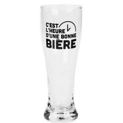 All For Beer*Attitudes Import 2 Beer Glass - C'Est L'Heure D'Une Bonne Biere
