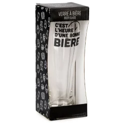 All For Beer*Attitudes Import 2 Beer Glass - C'Est L'Heure D'Une Bonne Biere