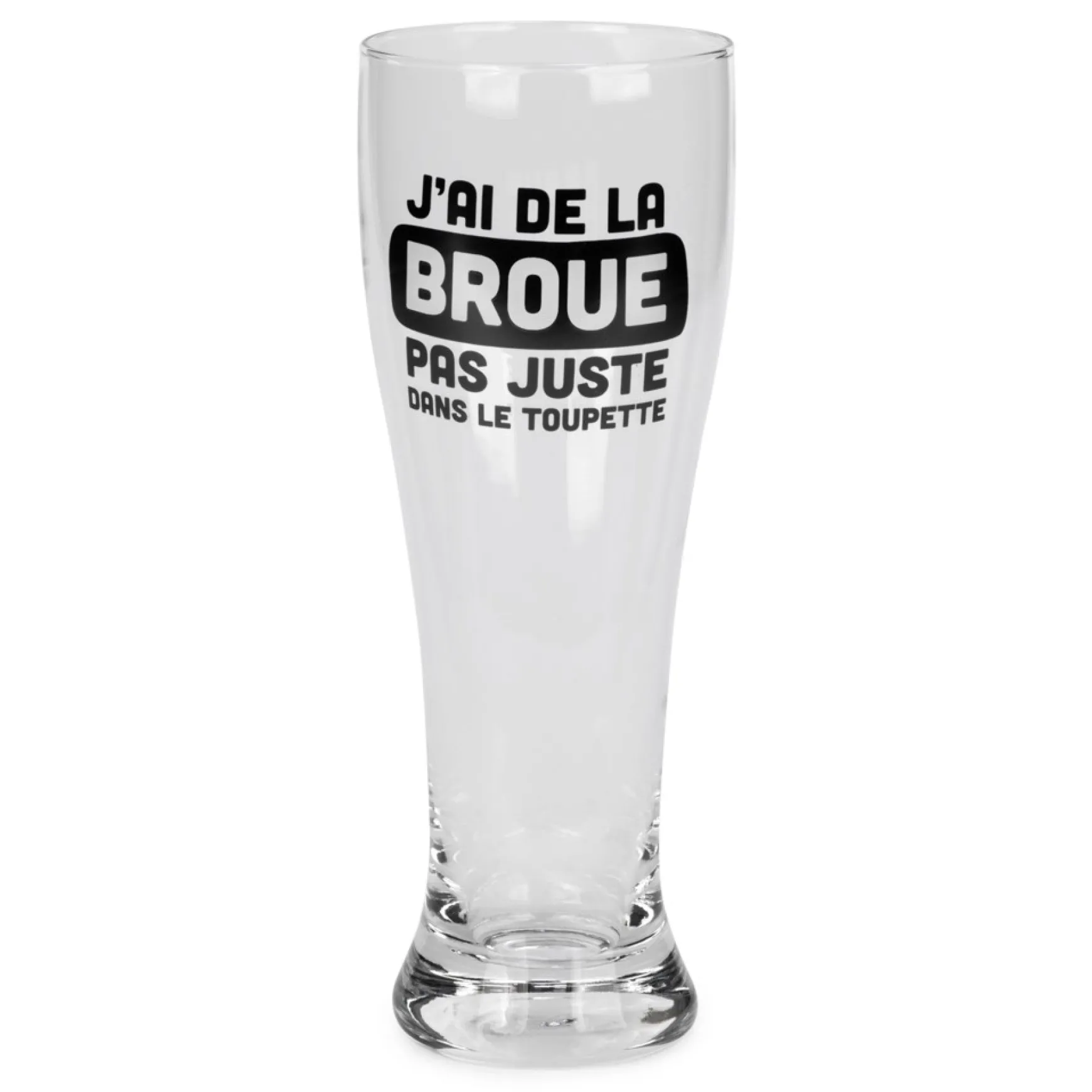 All For Beer*Attitudes Import 2 Beer Glass - J'Ai De La Broue Dans Le Toupet
