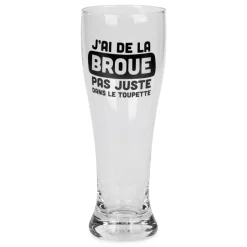 Products With Text*Attitudes Import 2 Beer Glass - J'Ai De La Broue Dans Le Toupet