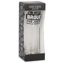 Products With Text*Attitudes Import 2 Beer Glass - J'Ai De La Broue Dans Le Toupet