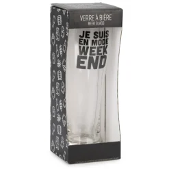 All For Beer*Attitudes Import 2 Beer Glass - Je Suis En Mode Week-End