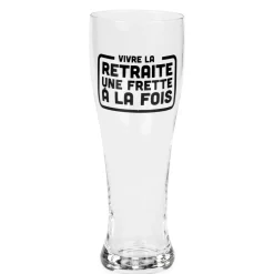 All For Beer*Attitudes Import 2 Beer Glass - Vivre La Retraite Une Frette A La Fois