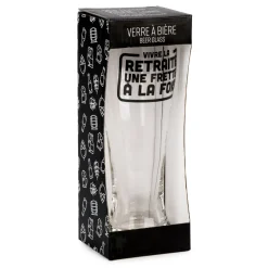 Products With Text*Attitudes Import 2 Beer Glass - Vivre La Retraite Une Frette A La Fois
