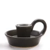 Candle Holders*Gift Craft Black Ceramic Candleholder