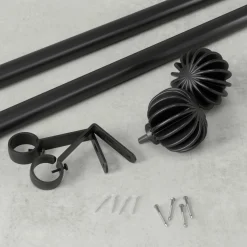 Poles & Curtains*Umbra Black Curtain Rod - Finn
