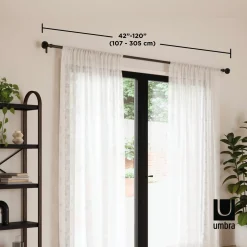 Poles & Curtains*Umbra Black Curtain Rod - Finn