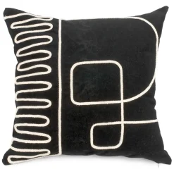 Cushions*Attitudes Import 2 Black Cushion - Abstract Lines