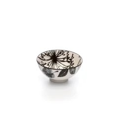 Dishware*Intercontinental Mercantile Black Flowers Bowl - Kiri