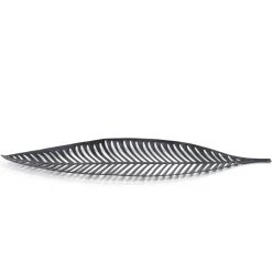 Plates, Trays & Containers*Attitudes Import Black Metal Deco Leaf
