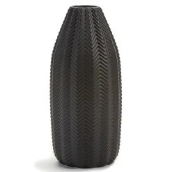 Vases & Pots*Gift Craft Black Modern Vase - Chevron Patterns