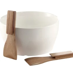 Serving Accessories*Safdie & Co Ceramic Salad Bowl With Utensils