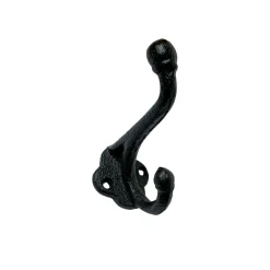 Handles & Hooks*Nostalgia Import Double Level Hook - Black