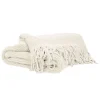Throws*Attitudes Import Fringe Throw - Cream