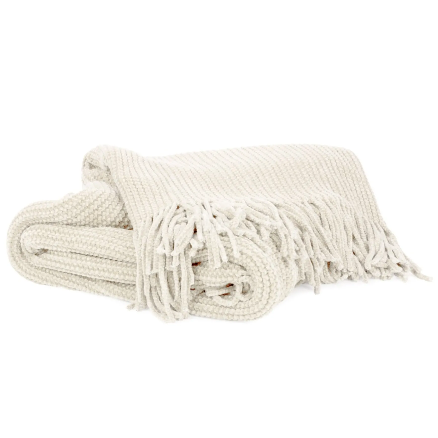 Throws*Attitudes Import Fringe Throw - Cream