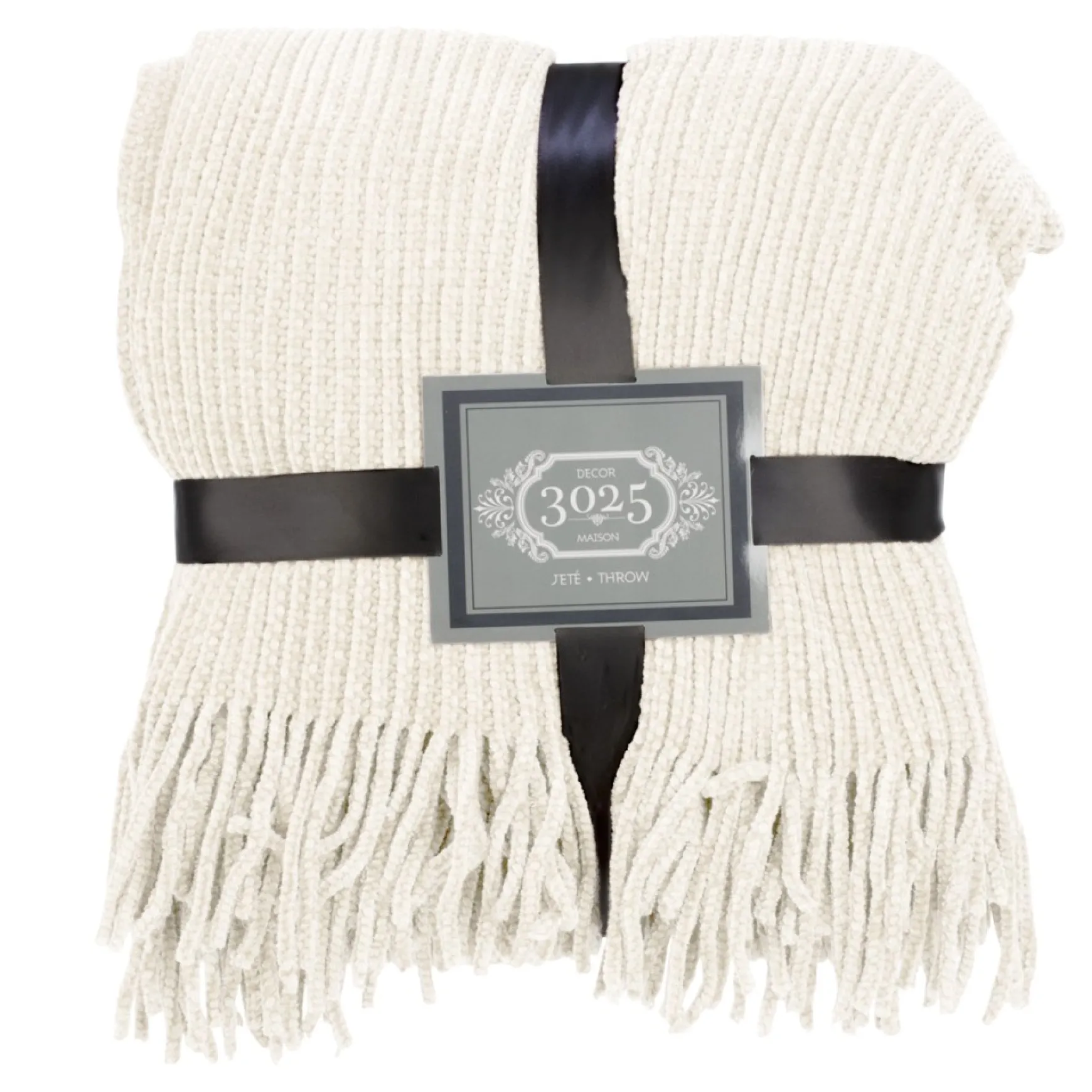 Throws*Attitudes Import Fringe Throw - Cream
