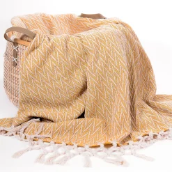 Throws*Agence Viva Fringe Throw - Dijon Yellow