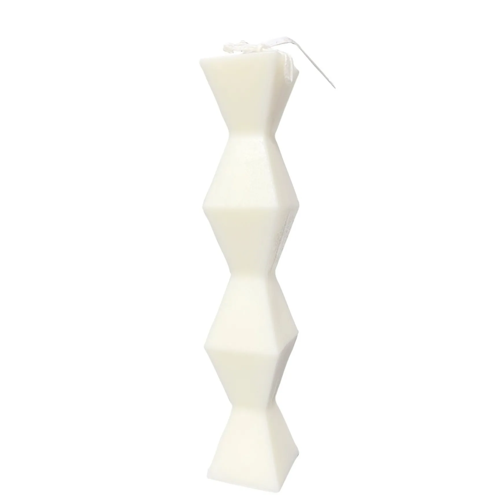 Decorative Candles*Nostalgia Import Geo Candle - White