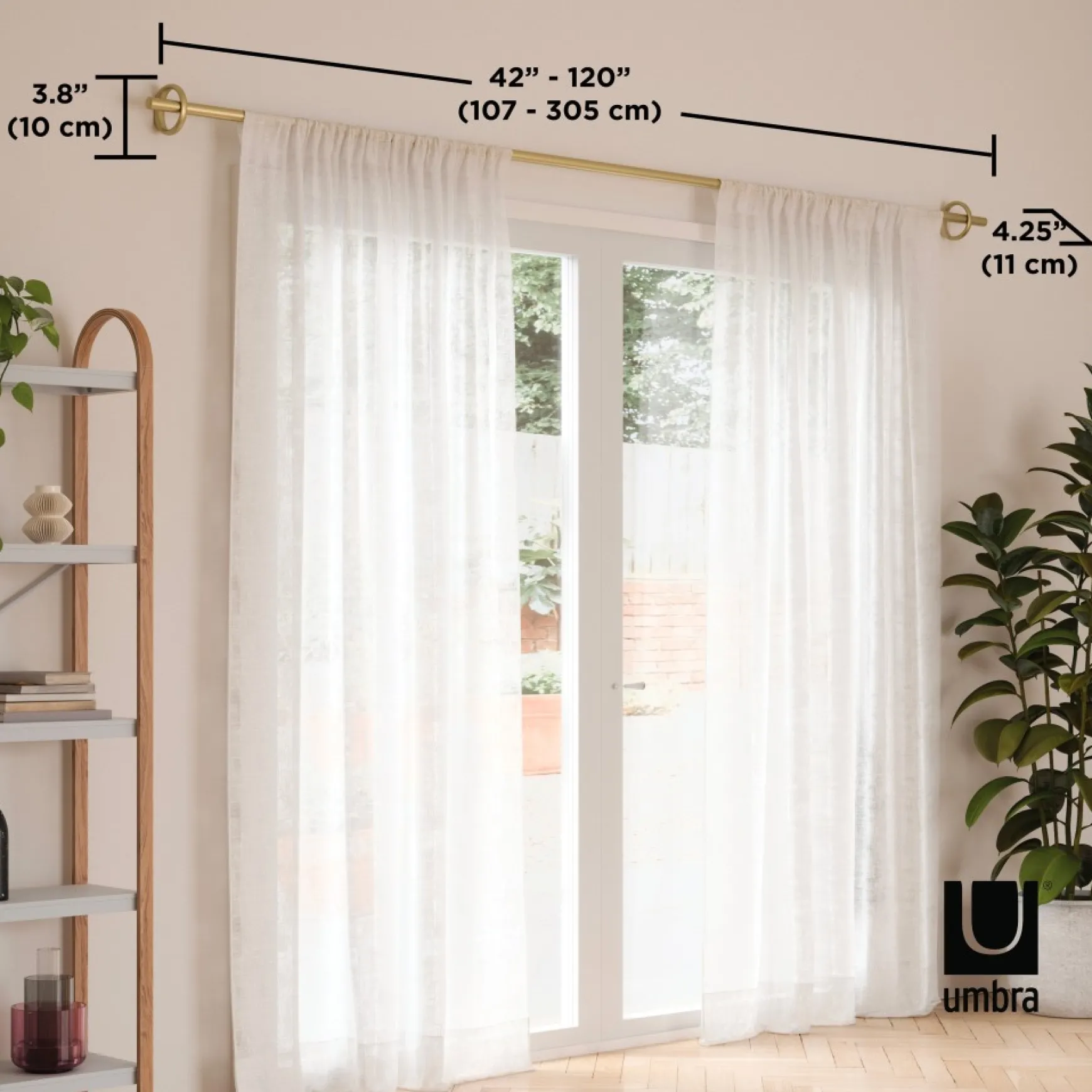 Poles & Curtains*Umbra Gold Curtain Rod - Ringlet