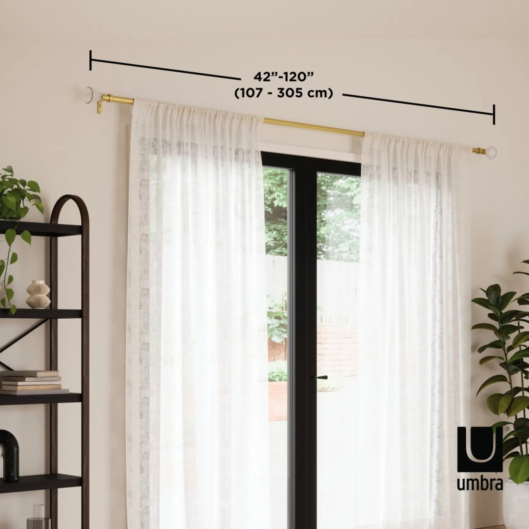 Poles & Curtains*Umbra Gold Curtain Rod - Tutu