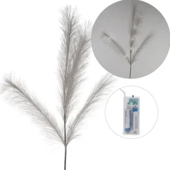 Dried Stems & Flowers*Attitudes Import Grey Feathers Stem - Illuminated