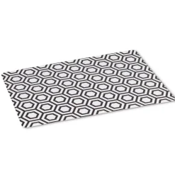 Tablecloths, Placemats & Napkins*Abbott Hexagon And Round Placemat - Black And White