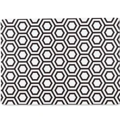 Tablecloths, Placemats & Napkins*Abbott Hexagon And Round Placemat - Black And White