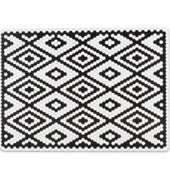 Tablecloths, Placemats & Napkins*Abbott Hexagon Placemat - Black And White