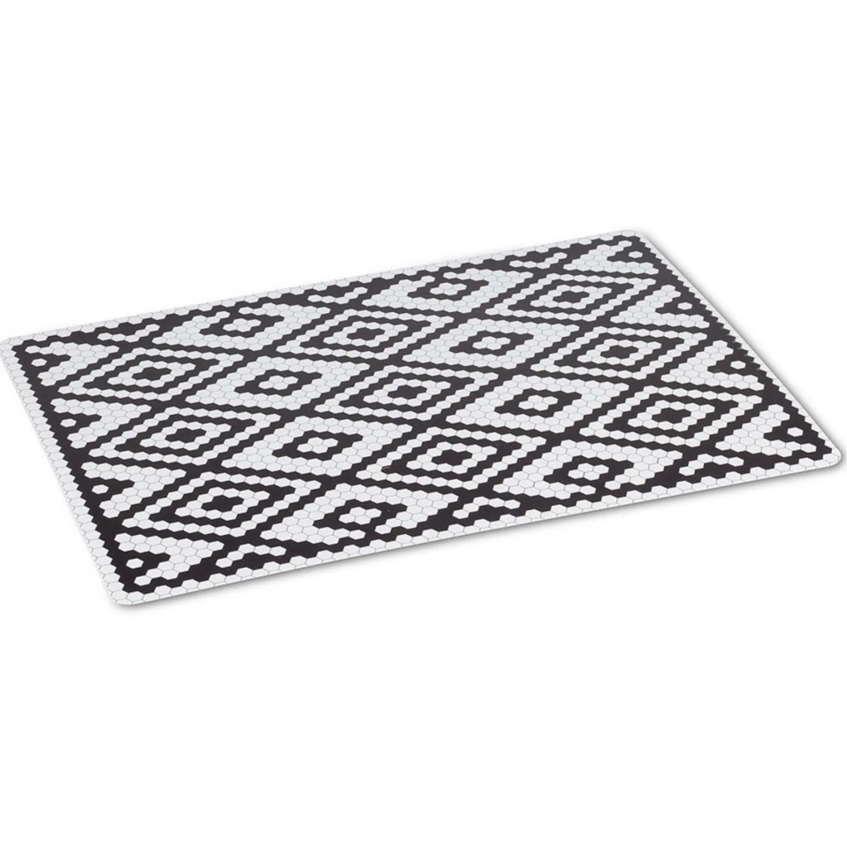 Tablecloths, Placemats & Napkins*Abbott Hexagon Placemat - Black And White