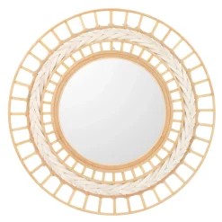 Mirrors*Attitudes Import Large Round Bamboo Mirror