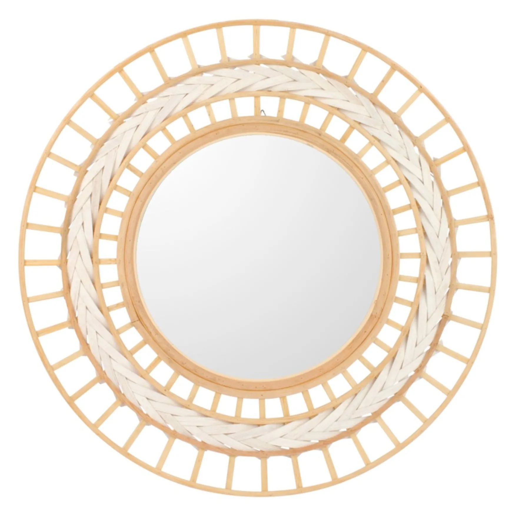 Mirrors*Attitudes Import Large Round Bamboo Mirror