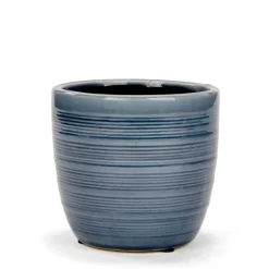 Vases & Pots*Attitudes Import 2 Lined Pot - Blue