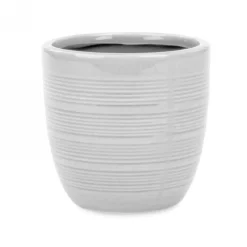Vases & Pots*Attitudes Import 2 Lined Pot - White