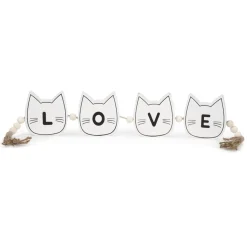 Decorative Objects*Attitudes Import Love On White Cats With Beads