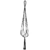 Planters*Attitudes Import Macrame Planter With Glass Pot - Black