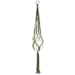 Planters*Attitudes Import Macrame Planter With Pot - Green