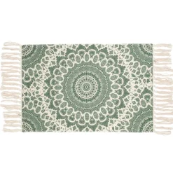 Rugs*Attitudes Import 2 Mandala Rug With Fringes - Green