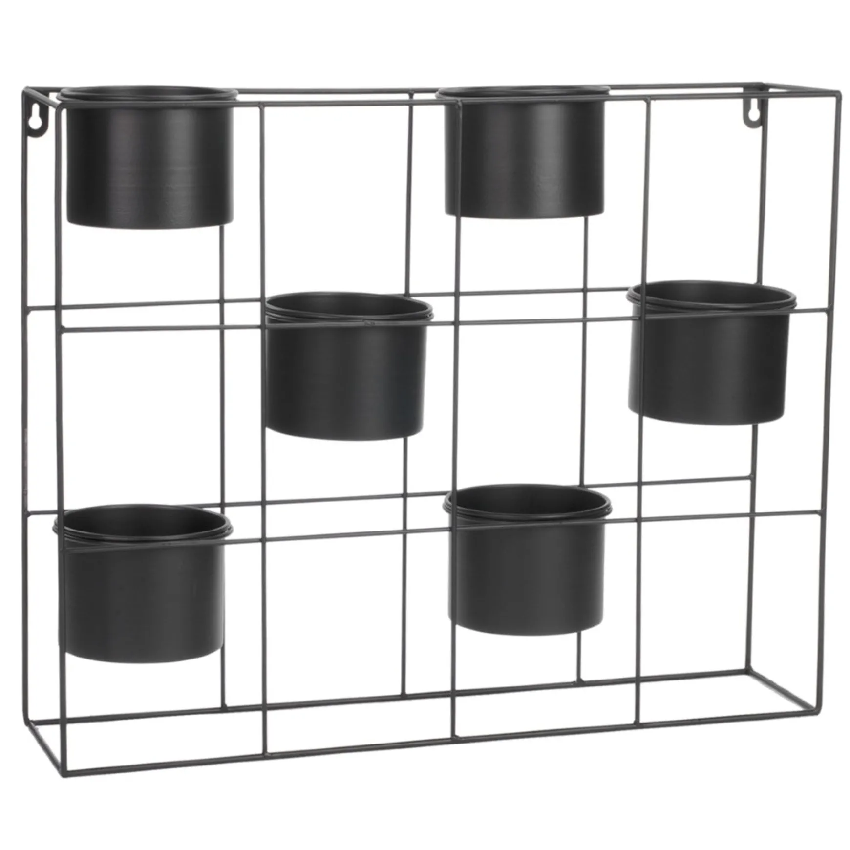 Wall Planters*Attitudes Import 2 Metal Wall Rack With 6 Pots