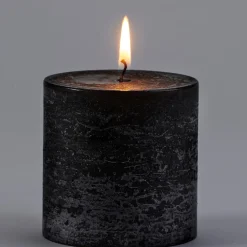 Decorative Candles*Gift Craft Pillar 3X3 - Black