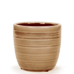 Vases & Pots*Attitudes Import 2 Pot With Horizontal Lines - Ochre