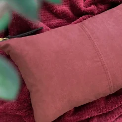 Cushions*Agence K Rectangle Faux Suede Cushion - Burgundy