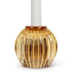 Candle Holders*Abbott Reversible Glass Candle Holder - Amber