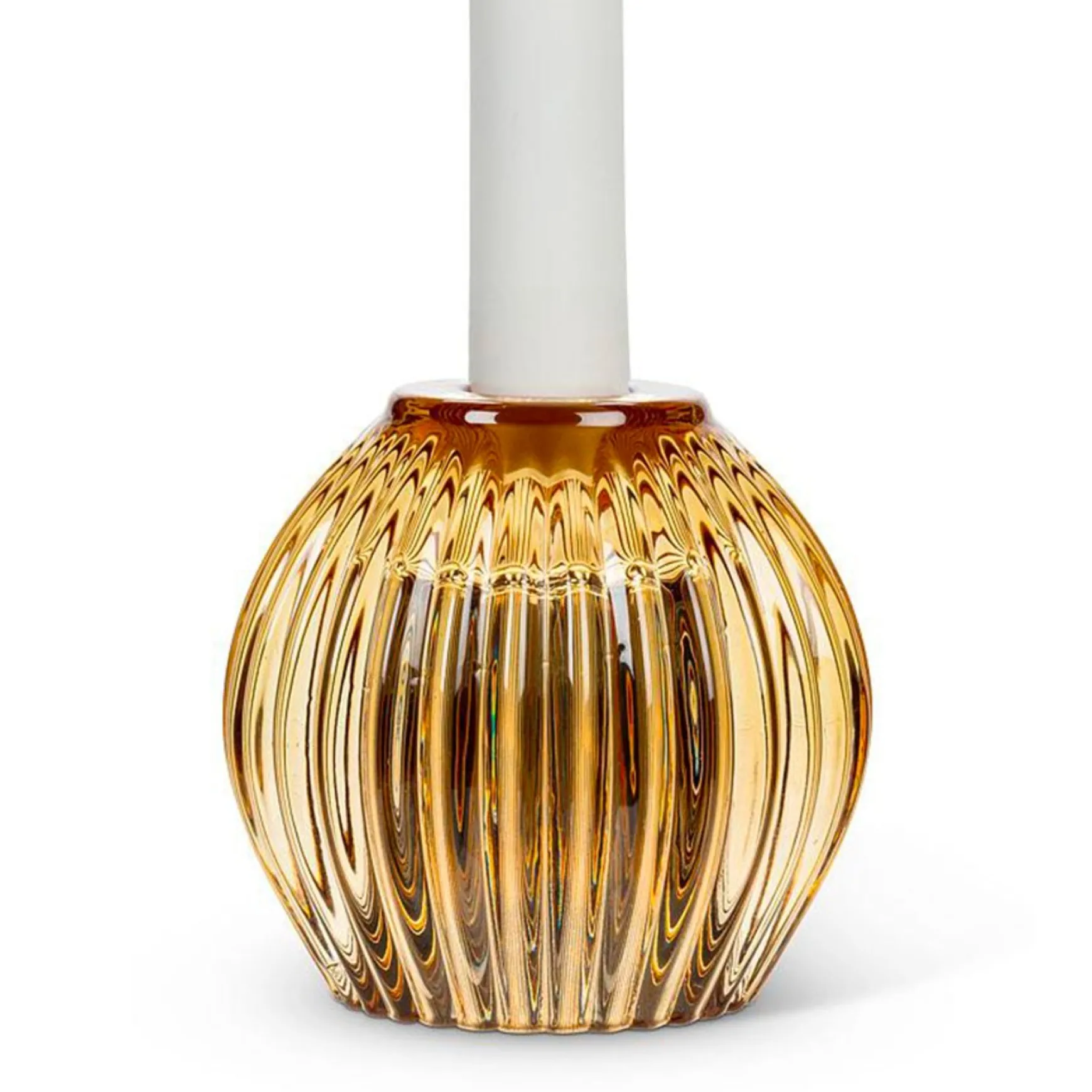 Candle Holders*Abbott Reversible Glass Candle Holder - Amber