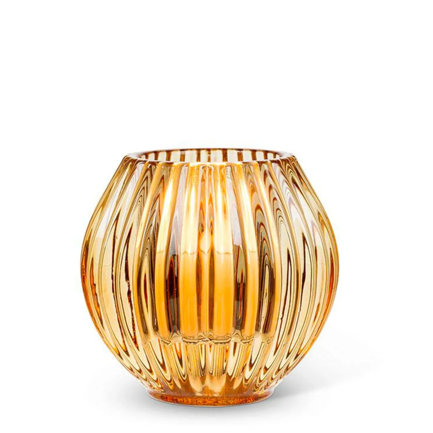 Candle Holders*Abbott Reversible Glass Candle Holder - Amber
