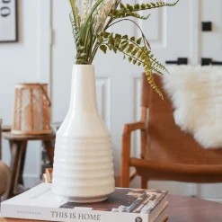 Vases & Pots*Attitudes Import 2 Ribbed Vase