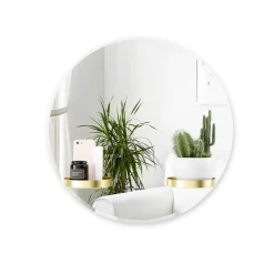 Mirrors*Umbra Round Mirror With Shelves - Perch