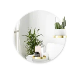 Mirrors*Umbra Round Mirror With Shelves - Perch