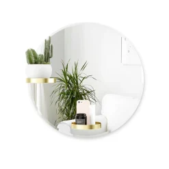 Mirrors*Umbra Round Mirror With Shelves - Perch