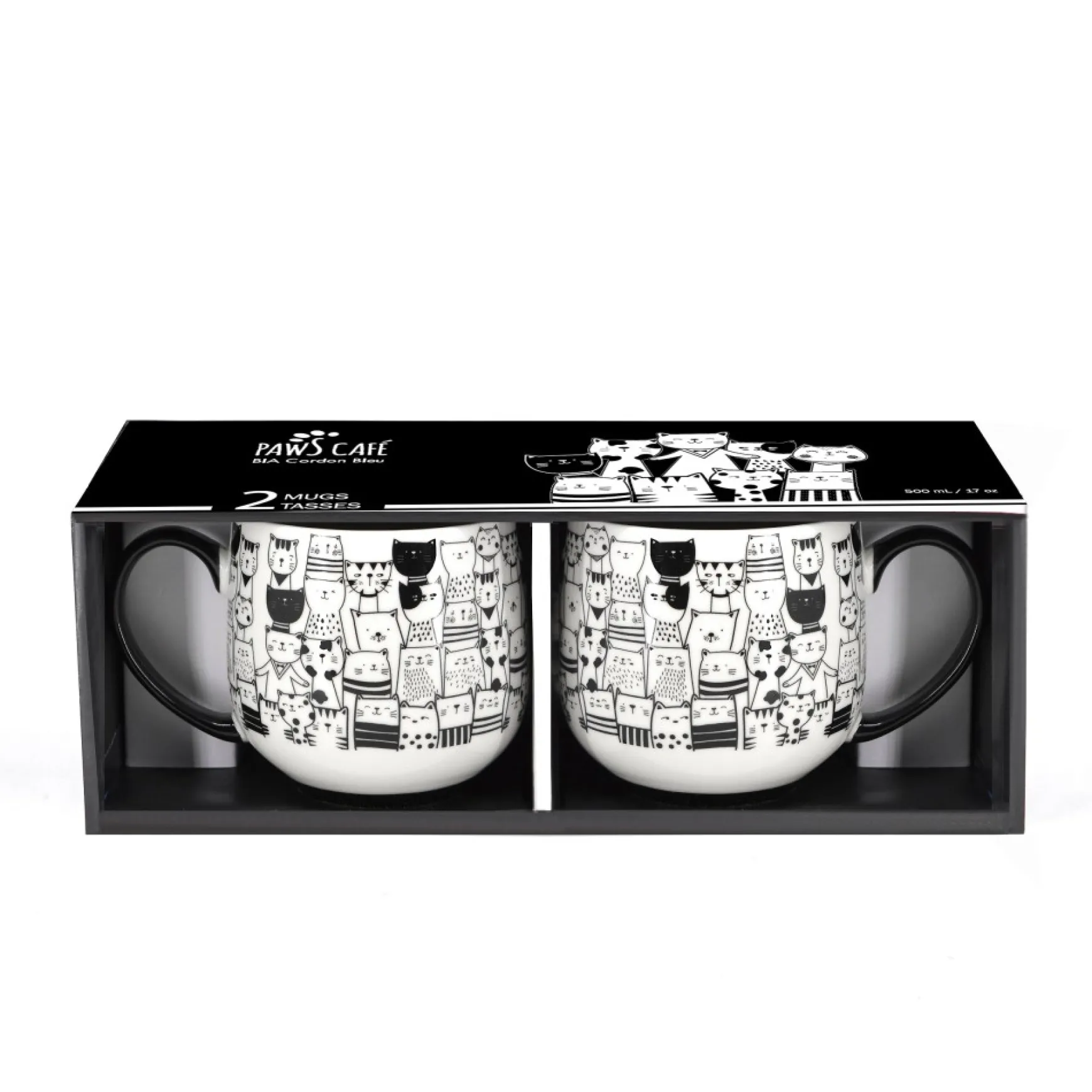 Mugs*Danesco Set Of 2 Coffee Cups - Cats